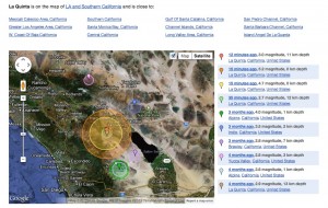 Google map of La Quinta earthquake