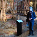 Sue, looking blue, in one of the king's bedrooms at Fontainebleau