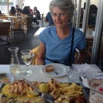 Sue and a seafood platter for 2.